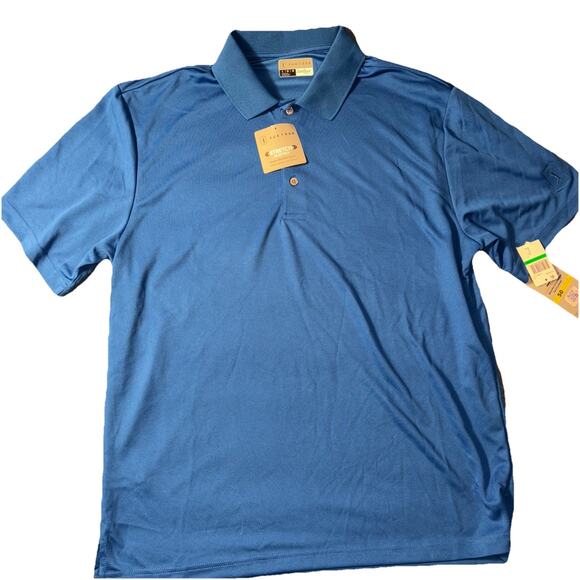 NWT PGA Tour Polo Shirt Mens Sz Large Blue Airflux Golf Short Sleeve Adult NWT - Picture 1 of 8